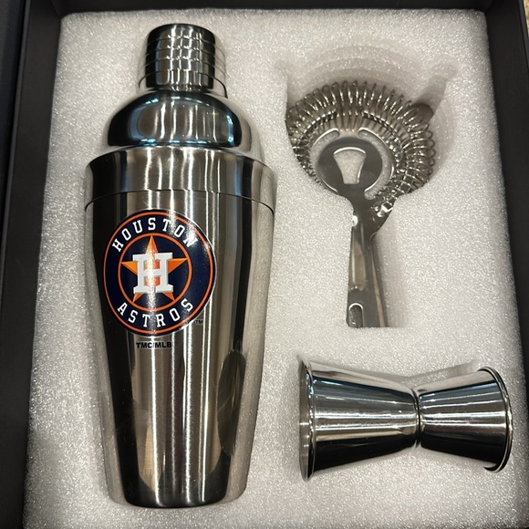THE MEMORY COMPANY BARWARE SET HOUSTON ASTROS NWT - Picture 2 of 2